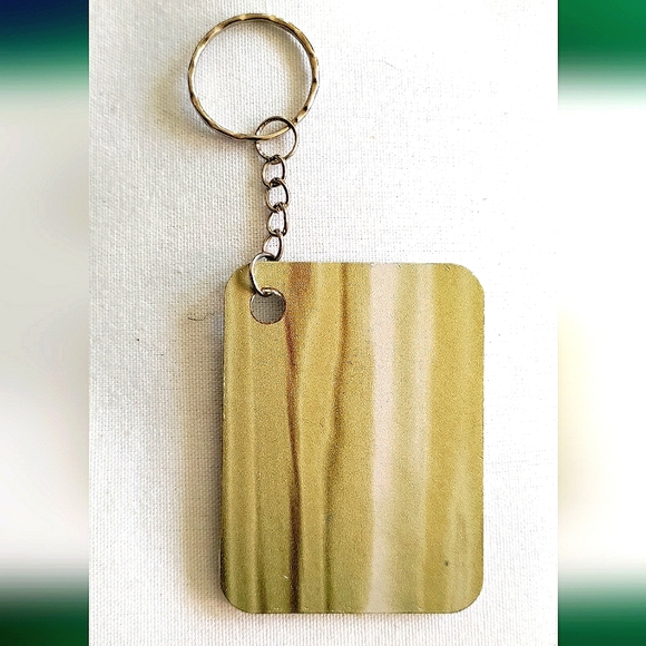 NEW Handmade Keychain Bag Tag! Italian Wood Art 01. "I LOVE My Bag" Wooden Heart - Picture 4 of 6